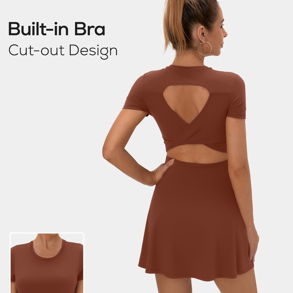 HALARA Backless Twisted Cutout Barre Ballet Dance Flare Dress